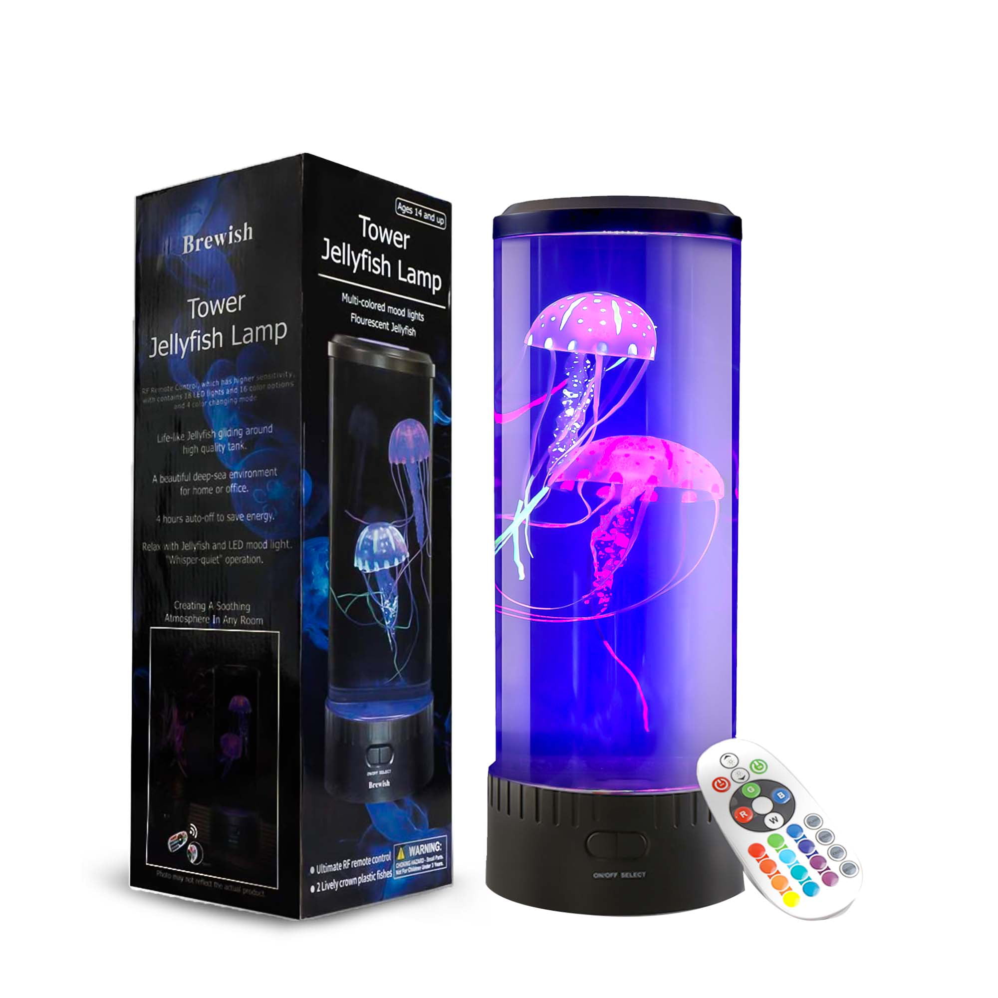 Brewish Jellyfish Night Light | Aquarium Lava Lamp with Remote Control ...